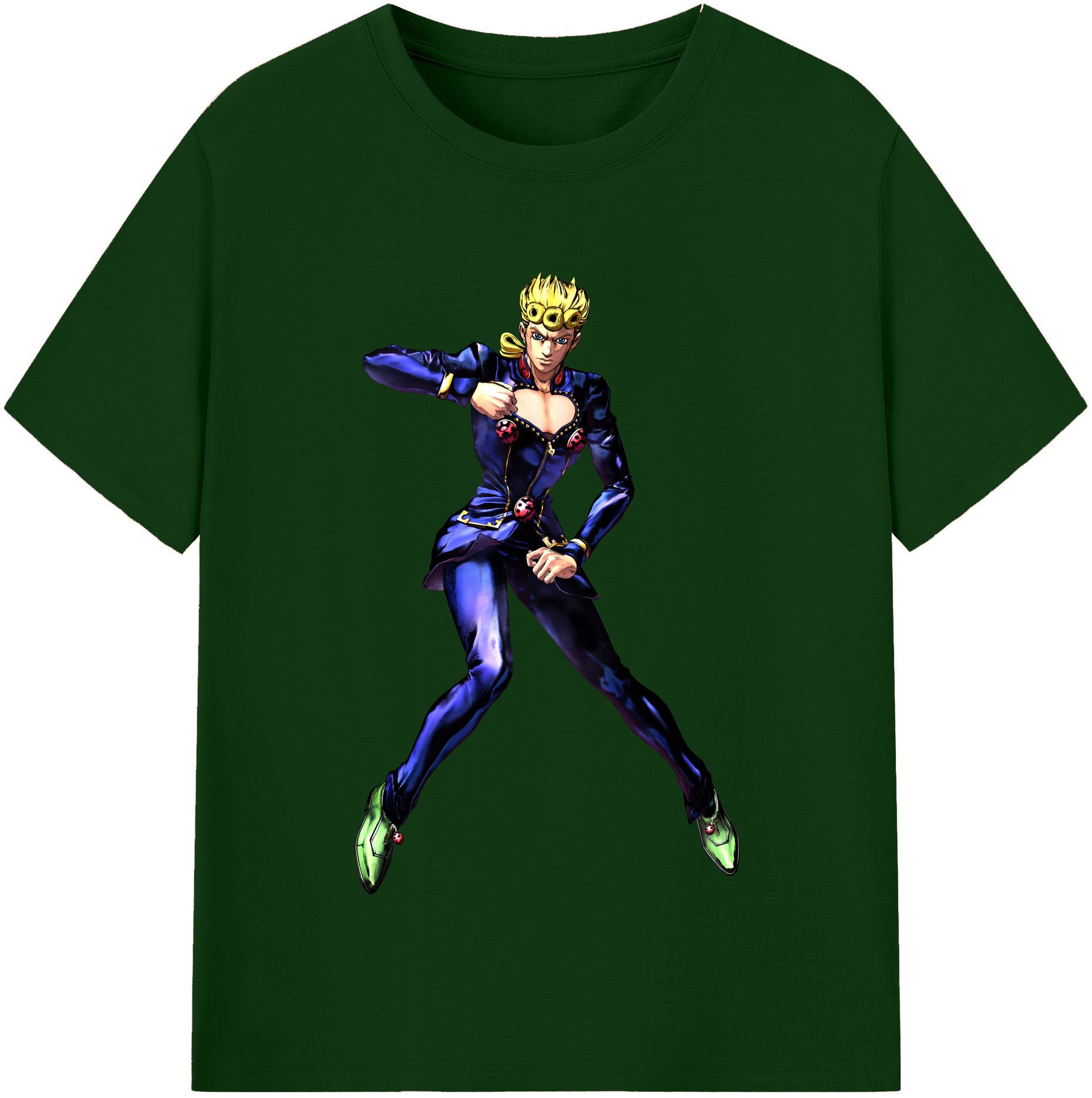 （画像用） ジョジョの奇妙な冒険 ジョルノ?ジョバァーナ JoJo's Bizarre Adventure Giorno Giovanna 綿100％半袖Tシャツ（フロントプリント）